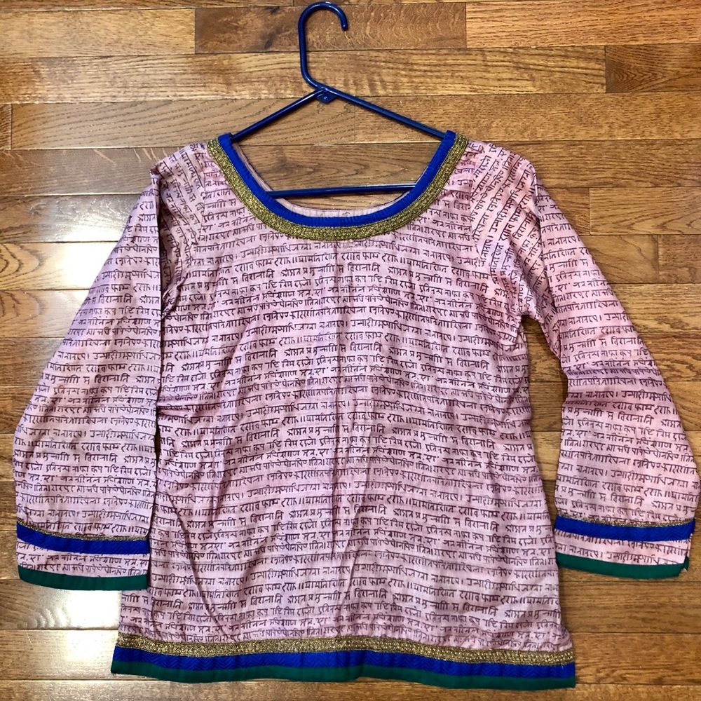 Hand beaded silk blouse